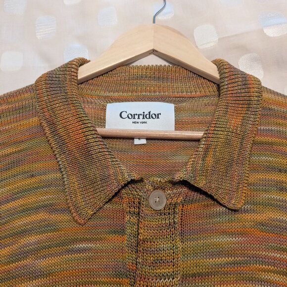 CORRIDOR NYC men's multicolor cotton knit short sleeve shirt, size L:  NEW!! - Picture 4 of 11